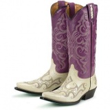 Purple and White Cowgirl Boots