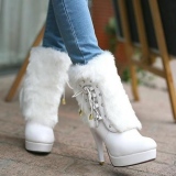White Boots Fur