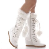 White Snow Boots With Fur