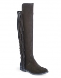 Side Fringed Wide Calf Boots