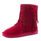 Wide Calf Fringe Ankle Boots