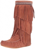 Wide Calf Fringe Booties