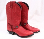 Women's Red Harness Boots