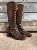 Knee High Vintage Lace Up Boots