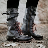 Vintage Women Lace Up Boots