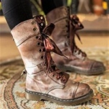 Women's Vintage Lace Up Leather Boots