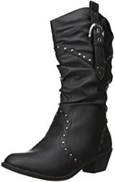 Black Mid Calf Cowgirl Boots