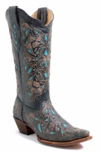 Black and Teal Cowgirl Boots