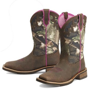 Pink Camouflage Cowgirl Boots
