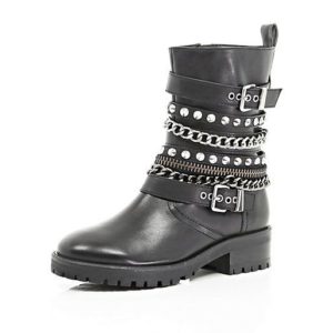 Ankle motorcycle boots for womens