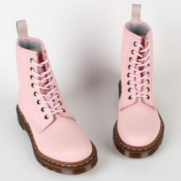 baby pink combat boots