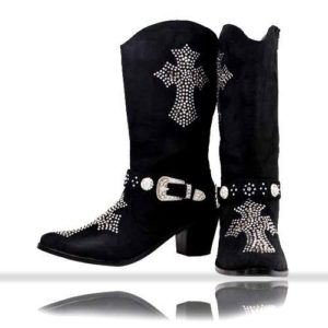 Black Rhinestone Cowgirl Boots