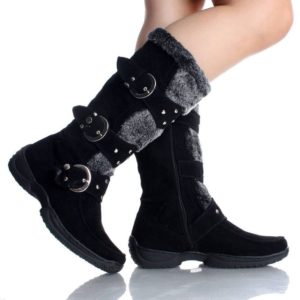 Dessigner black winter boots women