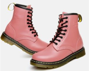 Girls Pink Combat Boots