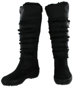 Insulated Tall black winter boots women
