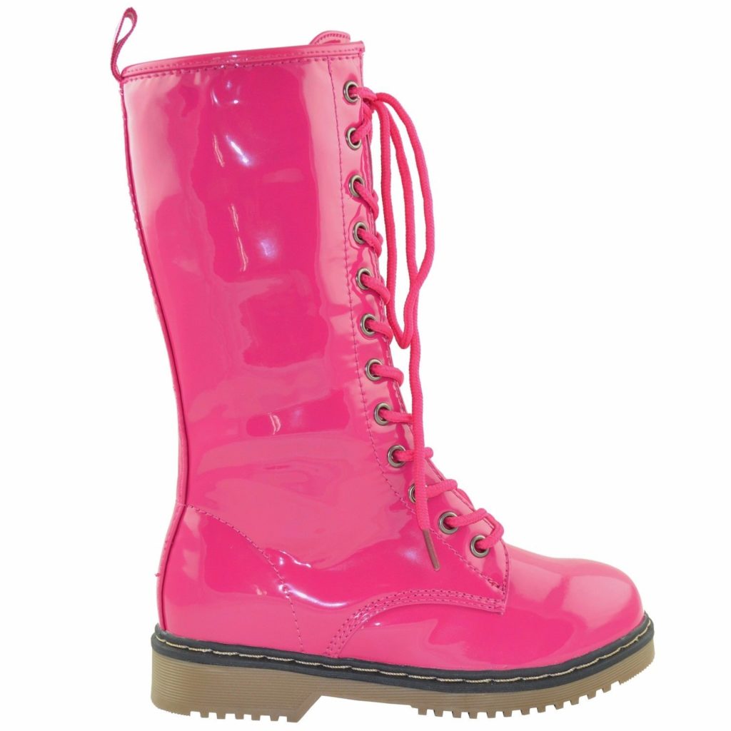 Lace Up pink combat boots Online Boots