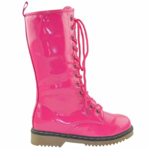 Lace Up pink combat boots