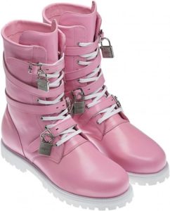 Pink Military Combat Boots
