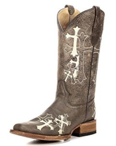 Squared Toe Cowgirl Boots with Cross