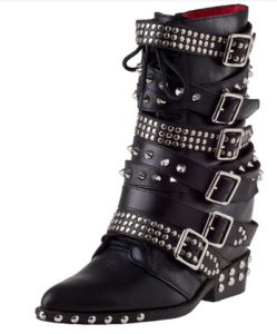 Studded motorcycle boots for womens