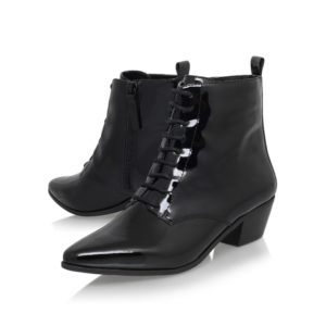 Black Ankle Booties Low Heel