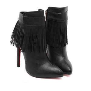 Black Fringe Ankle Boots