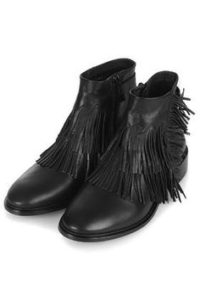 Black Fringe Ankle Boots Pictures