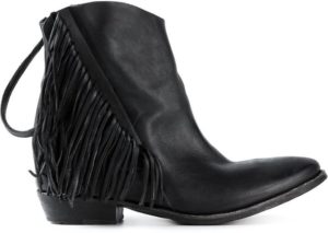 Black Fringed Ankle Boots