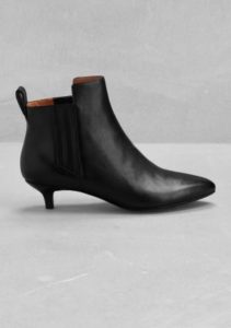 Black Leather Ankle Boots Low Heel