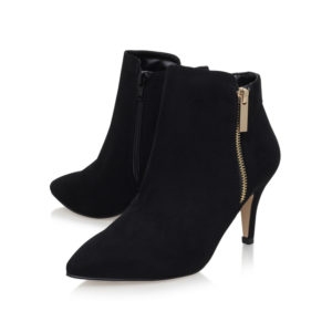 Black Suede Ankle Boots Low Heel