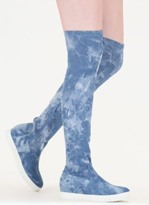 Denim Thigh High Boots Flat