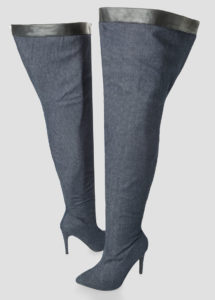 Denim Thigh High Boots Plus Size