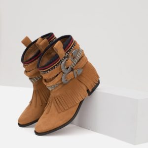 Fringe Ankle Boots Flat