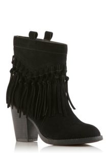 Fringe Ankle Boots Wide