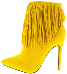 Fringe Ankle Boots Yellow