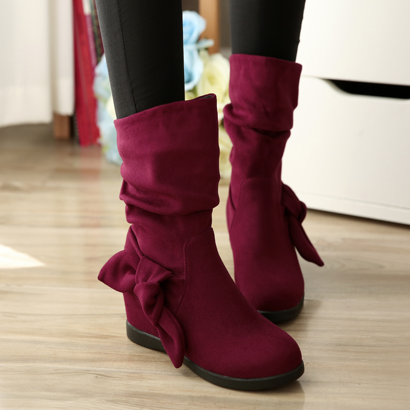 Ladies Slouch Wedge Boots