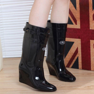 Ladies Wedge Rain Boots