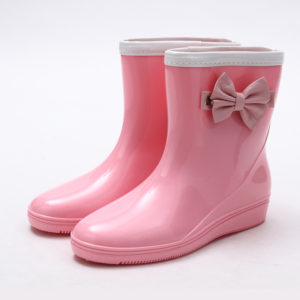 Pink Wedge Rain boots