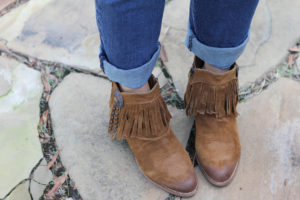 Short Fringe Ankle Boots