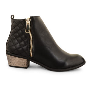 Stylish Low Heeled Black Ankle Boots