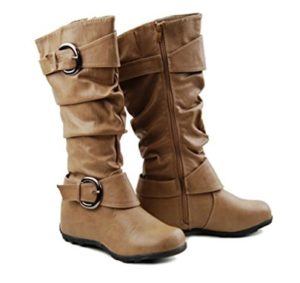 Wedge Slouch Boots Mid Calf