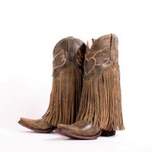 Brown Fringe Cowgirl Boots