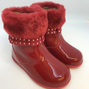 Red Fur Ankle Boots