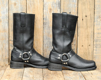 Men's Black Harness Boots