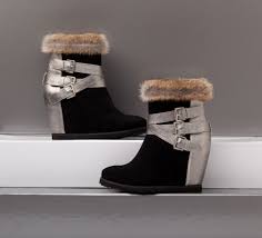 Wedge Boots with Fur