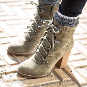 Heeled Ankle Boots Lace Up