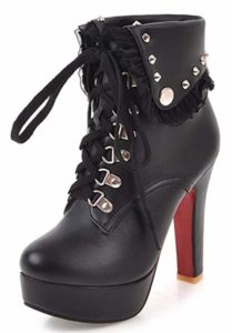 Lace Up Heeled Ankle Boots