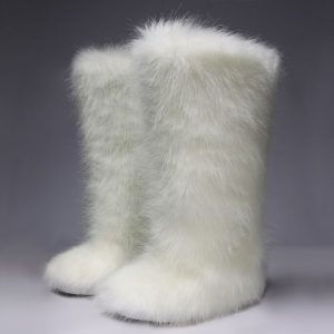 White Eskimo Boots with Fur