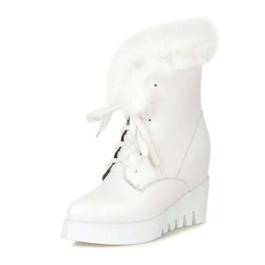 White Fur Snow Boots for Winters