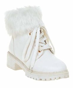 White Fur Snow Boots for Women